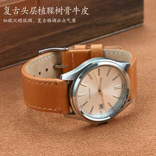 22mm植鞣树膏皮快拆手表带真皮 20mm 高级简约gt4 gt3dw表带18mm