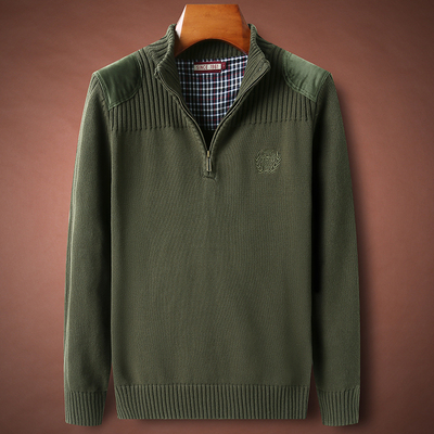 加厚线衫春秋针织衫半高拉链