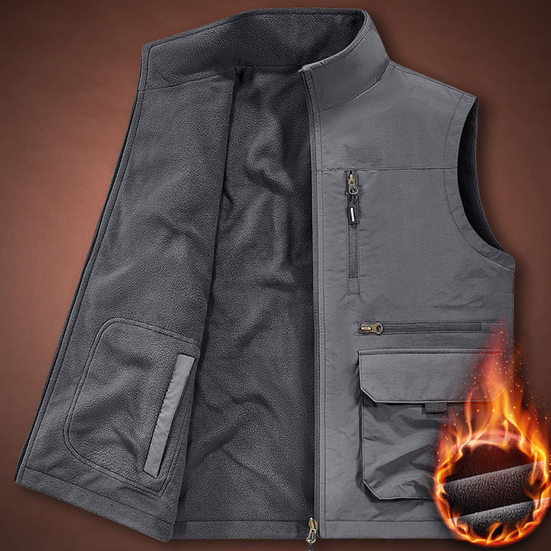 两面穿摇粒绒大码宽松马甲