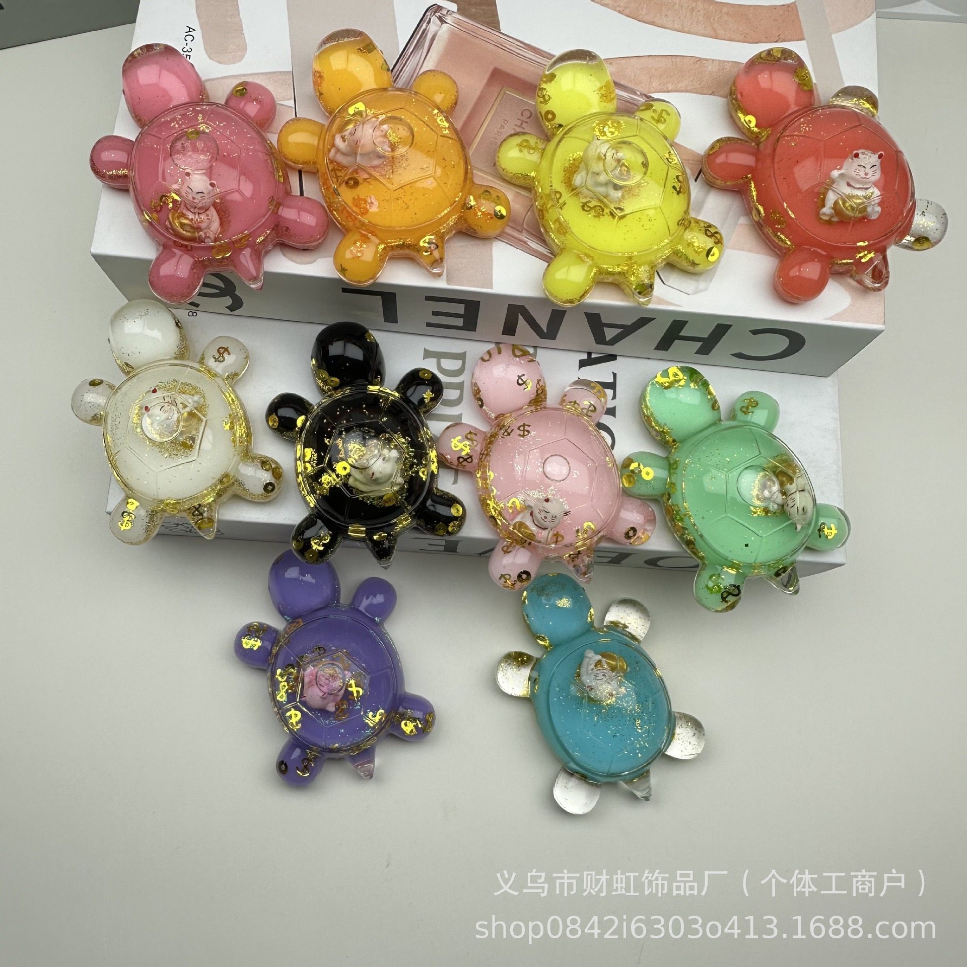 亚克力流沙漂浮招财猫大号乌龟桌面摆件卡通潮玩diy饰品儿童玩具,家居饰品,桌面摆件,淘宝优惠券,粉丝福利购,淘宝优惠卷