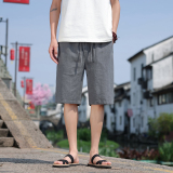 K43P60风夏季五分裤直筒休闲运动短裤棉麻宽松大码亚麻裤，男装牛仔裤，星座704A（原B229A）