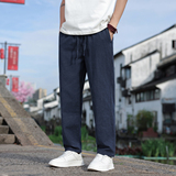 K44P75风夏季小脚九分裤直筒休闲裤棉麻宽松大码亚麻裤藏青色,男装休闲裤,星座704A(原B229A), K44P75风夏季小脚九分裤直筒休闲裤棉麻宽松大码亚麻裤藏青色,男装休闲裤,星座704A(原B229A),