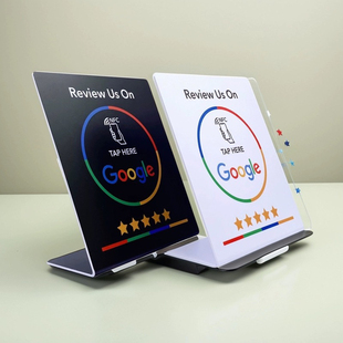 碰一碰nfc立牌谷歌nfc点评卡餐厅折弯卡NFC好评卡立牌桌面评论卡