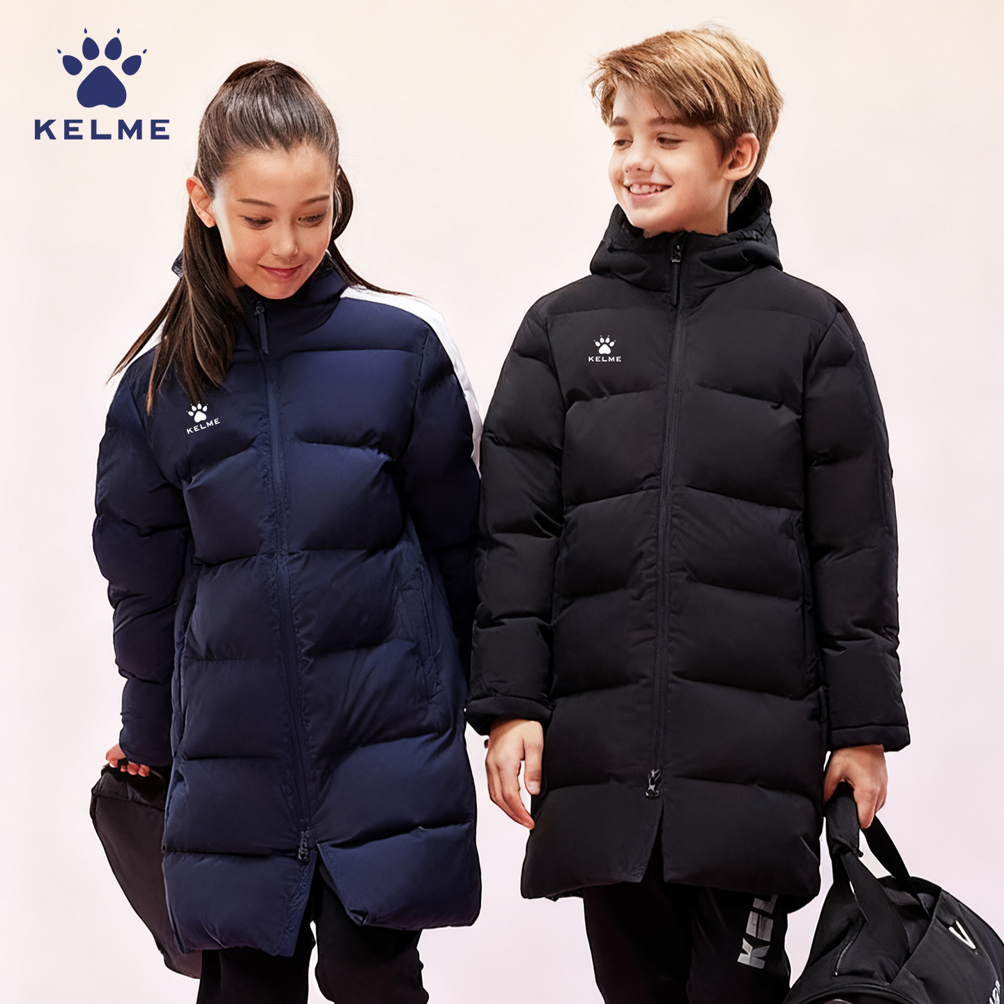 kelme儿童长款足球棉服