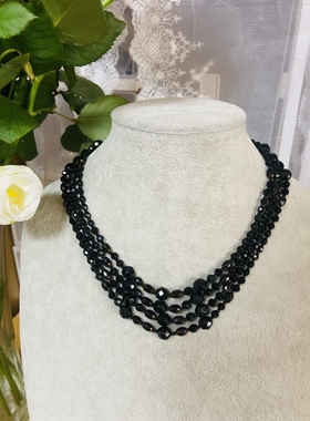 多层复古项链 捷克水水晶 黑色》手作参考