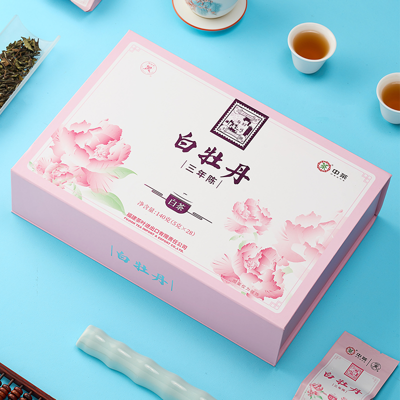 中茶海堤茶叶旗舰店三年陈白牡丹白茶礼盒140g