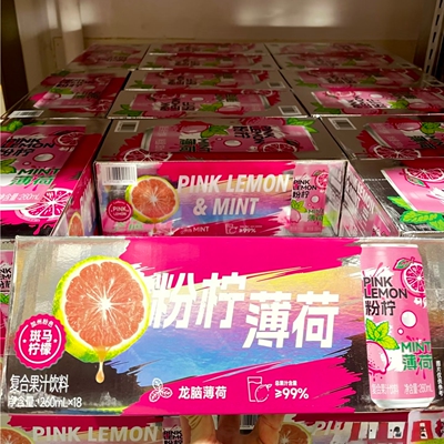 山姆代购 Drinksba 粉柠薄荷复合果汁饮料260ml*18罐