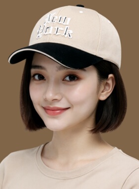拼色棒球帽男女大头围显脸小帽子