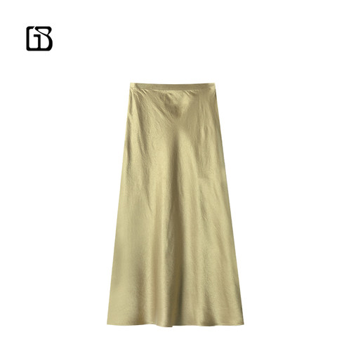 【超值特价】GOLDEN BARRY100醋酸百搭气质显瘦纯色半裙310064-1