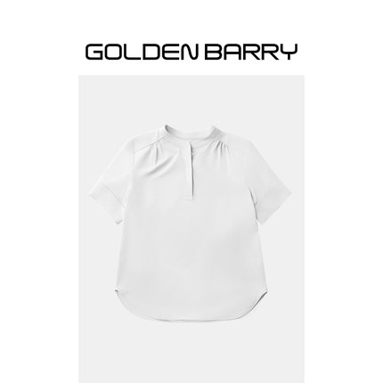 【超值特价】GOLDEN BARRY极简抽褶短袖衬衣211064