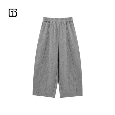 GOLDEN BARRY经典竖纹100棉宽松垂感气球休闲卫裤552024