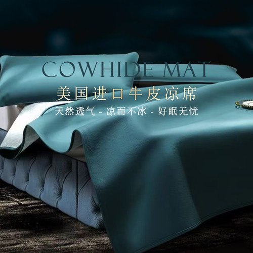 进口头层牛皮凉席夏季