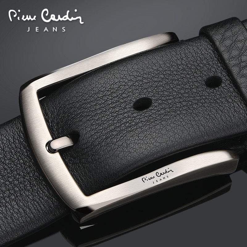 皮尔卡丹皮带男士真皮休闲头层牛皮针扣商务简约裤腰带青年韩版潮
