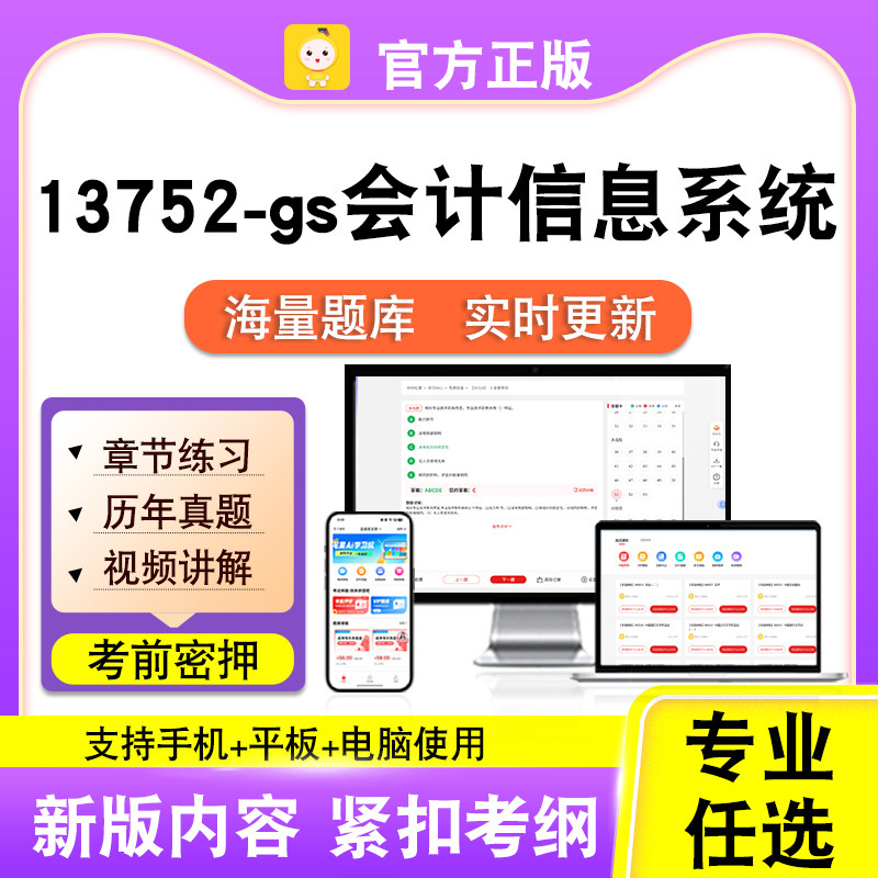 13752-gs会计信息系统2026自考本科专科考试题库视频课程笔果自考