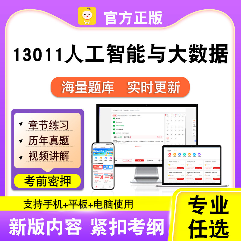13011人工智能与大数据2026自考本科专科考试真题视频课程笔果
