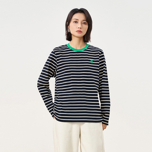 T恤 套头休闲条纹长袖 OTT 上衣打底衫