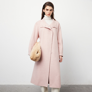 双面呢羊毛大衣收腰 百家好毛呢外套女2024冬季 Basic House