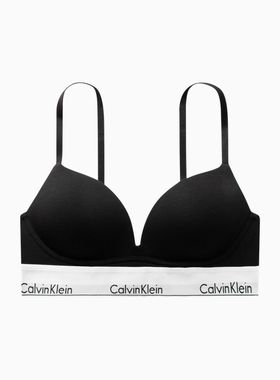 【摩登引力带】CK内衣24春夏女士无钢圈深V厚垫文胸QF7623AD