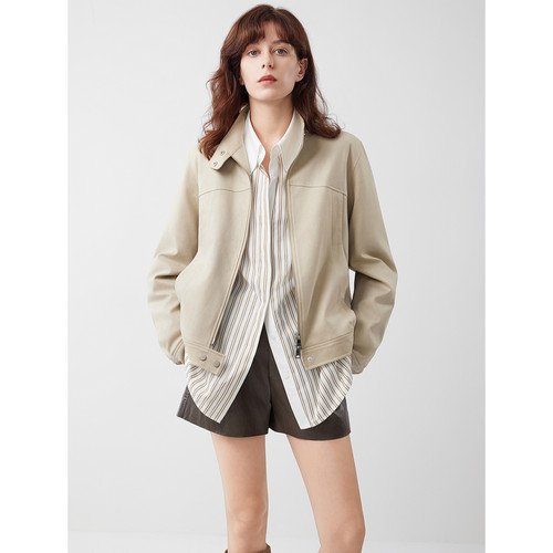ELLE 短款羽绒服女 通勤夹克外套
