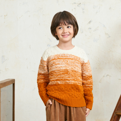 ERDOSKIDS鄂尔多斯 圆领翻花儿童套衫K556A0044