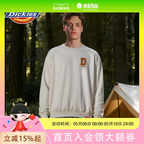Dickies秋冬复古图案印花卫衣毛圈内里宽松男女同款DK0A8D8T-XIN