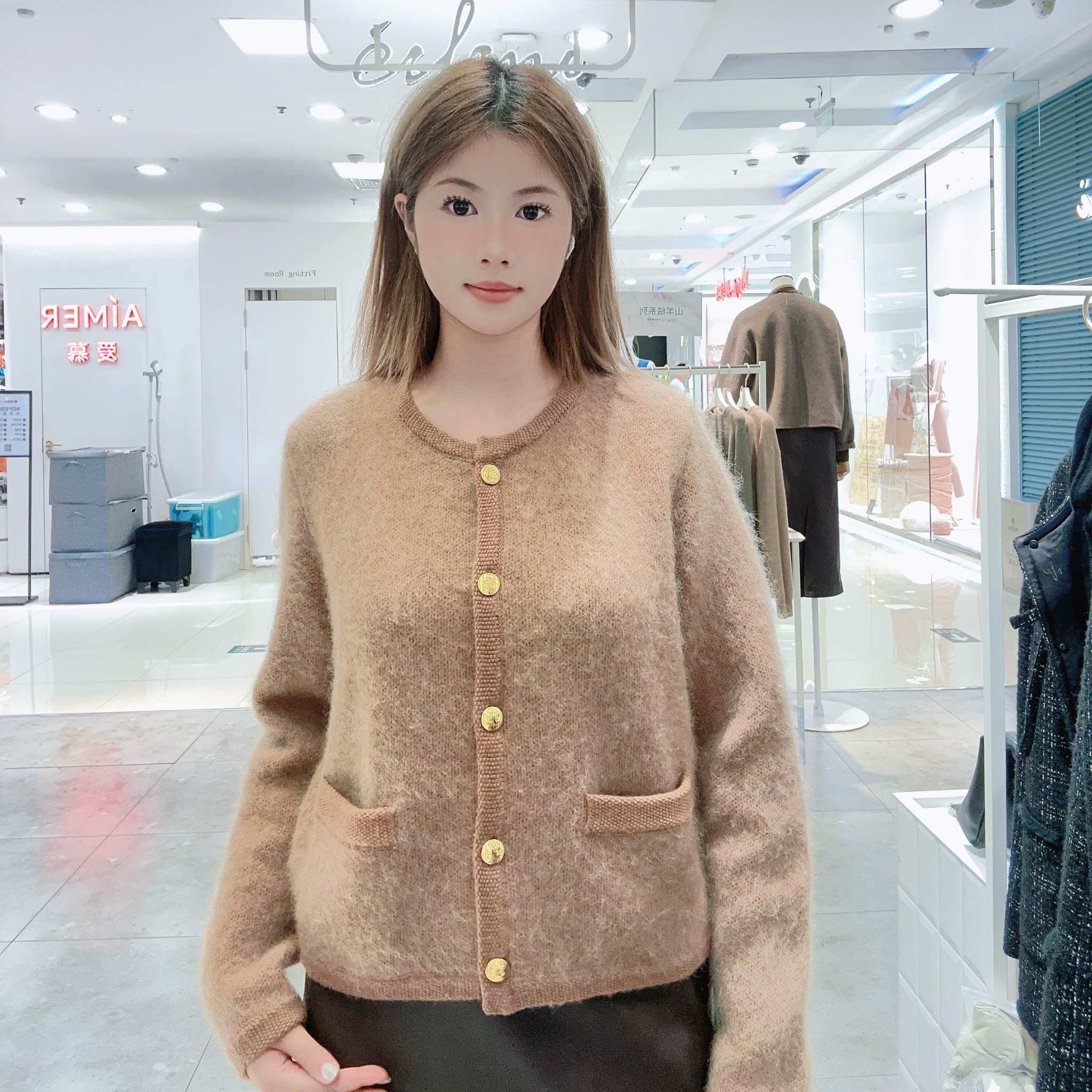 伊芙丽女士简约时尚针织衫1FA332483G