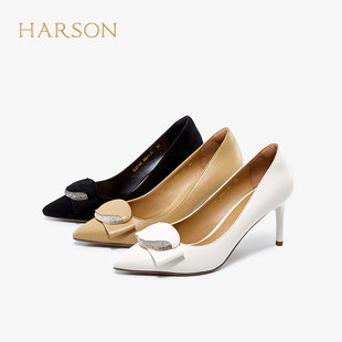 Harson/哈森高跟鞋女2020年秋季尖头浅口性感细跟单鞋子HL07141