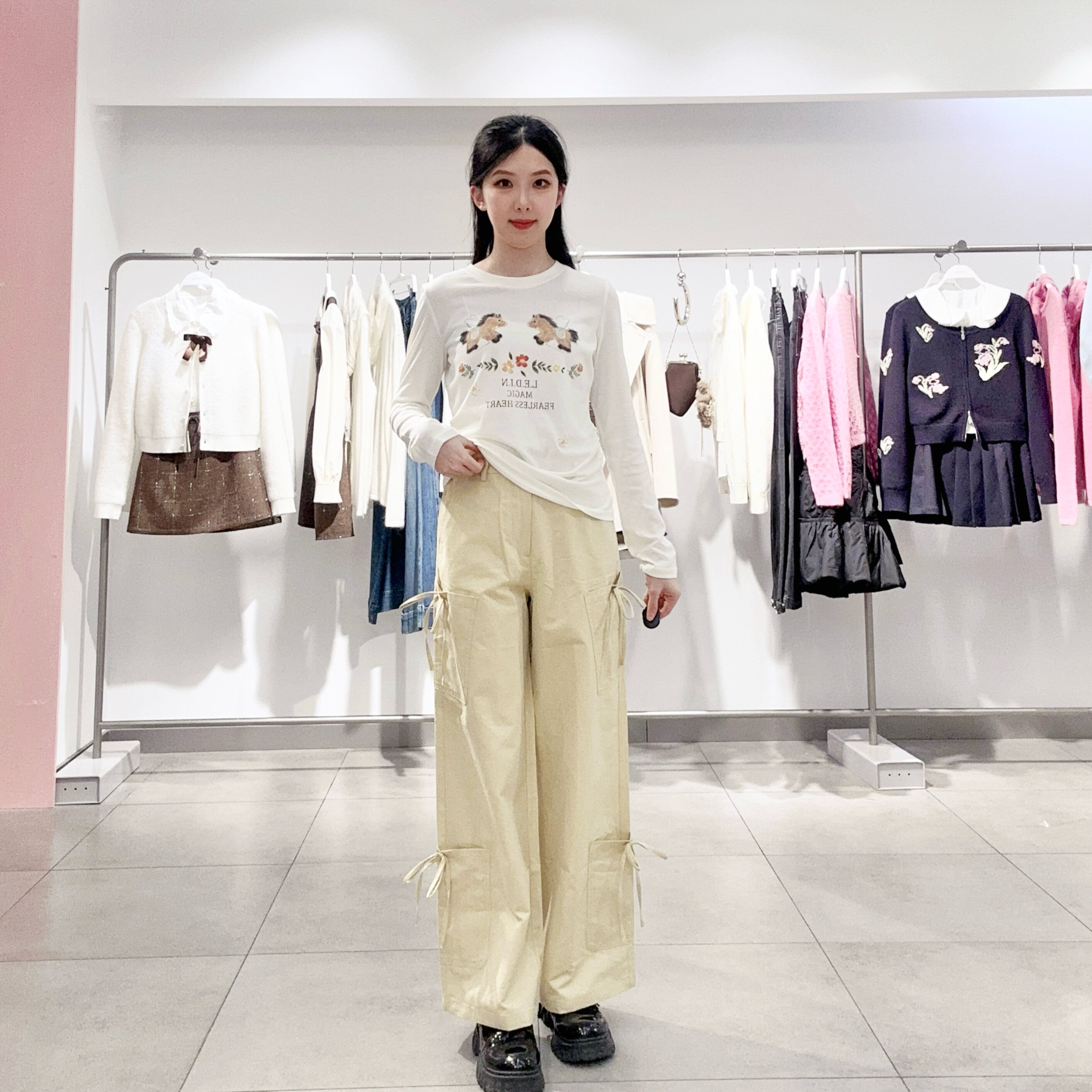 乐町女士时尚休闲长裤C1GBG1422 - 银泰百货旗舰店出品