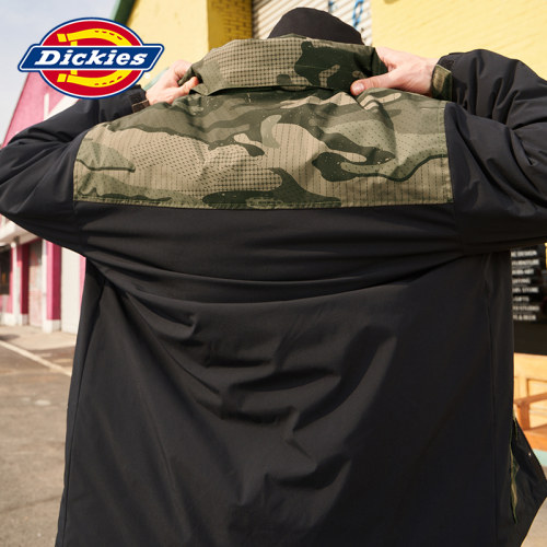 Dickies拼接连帽男士秋冬棉服厚外套DK009464
