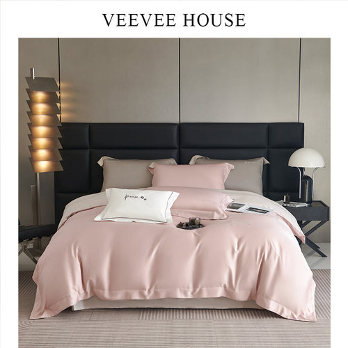 VEEVEE HOUSE 蔚.生活 半糖主义珍丝四件套（紫粉、青绿）VHTS-5