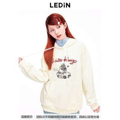 【Hello Kitty系列】乐町卡通图案连帽加绒卫衣C2CRE4501