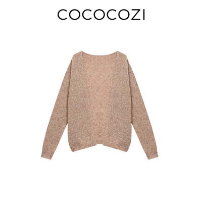 COCOCOZI初秋慵懒风阔型V领针织开衫253CO528M