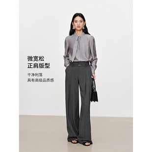 衣香丽影法式 小资微宽松正肩系带衬衣950741303