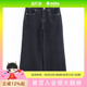 本涩女士简约小开叉弹力大阔腿裤 F1998A03
