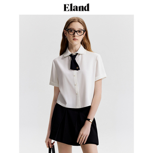 Eland衣恋白色短袖 女EEBWE25Y01 衬衫
