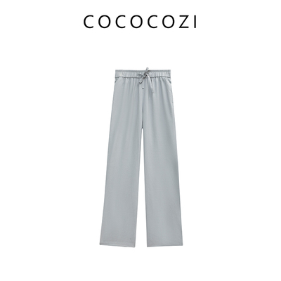 COCOCOZI夏季桑蚕丝通勤居家休闲裤242CO075K