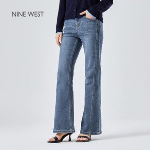 NINEWEST/玖熙2025年秋季丹宁复古高腰微辣牛仔裤NW53K30684