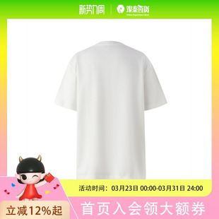 Eland衣恋T恤女胸口图案运动休闲风舒适短袖 EERAF24M03 上衣2025夏季