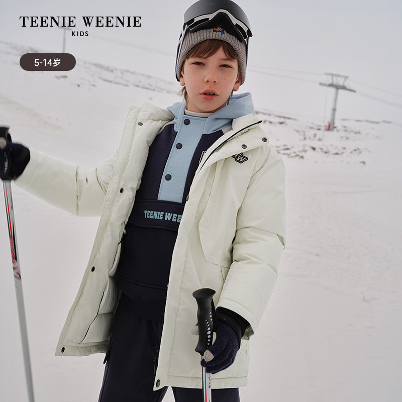 TeenieWeenie Kids小熊童装24冬新男童酷帅护目镜连帽三防羽绒服TKJD244V05B
