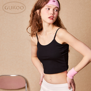 724221661606 简约内搭舒适美背款 Gukoo 果壳吊带背心女夏bra一体款