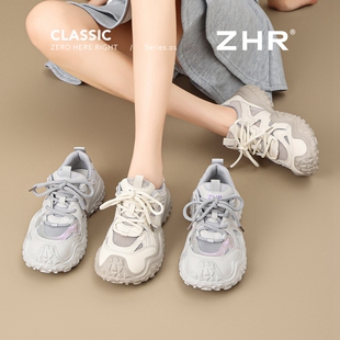 ZHR则则老爹鞋女2025丑萌休闲鞋户外徒步厚底爆款轻便运动登山鞋KD03EN