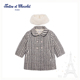 tartineetchocolat法国巧克力童装 女童千鸟格毛领大衣CIJWC1C44A