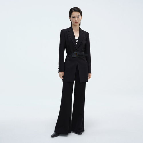 Dekashell/迪卡轩2026春季高腰喇叭西装裤女通勤显瘦长裤C356618