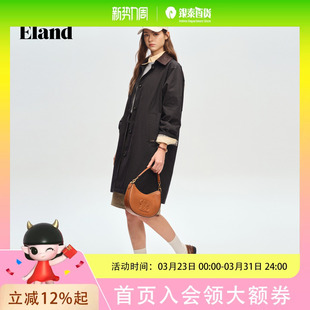 Eland衣恋棉衣女气质通勤长款 棉服外套