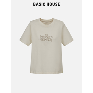 春夏打底衫 Basic t恤女2025春季 百家好圆领短袖 上衣女 House