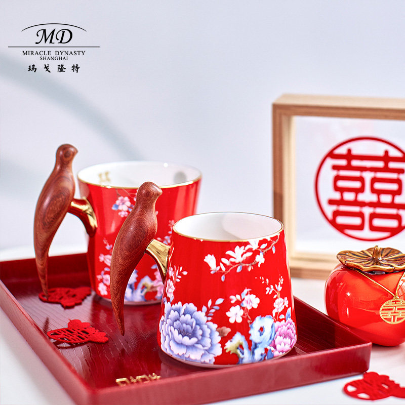 玛戈隆特/MD比翼双飞幸福小鸟对杯盛世牡丹