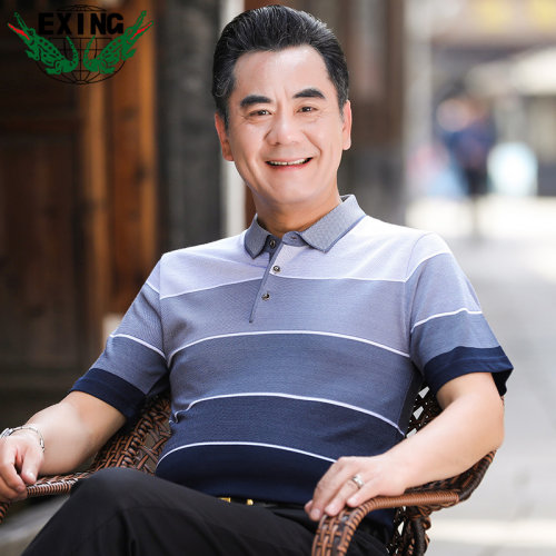 EXING中老年男士时尚休闲针织POLO衫