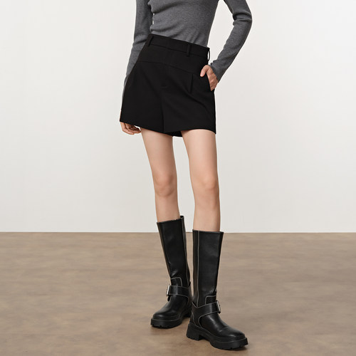 Dekashell/迪卡轩2025冬季新款西装短裤女高腰显瘦R256652