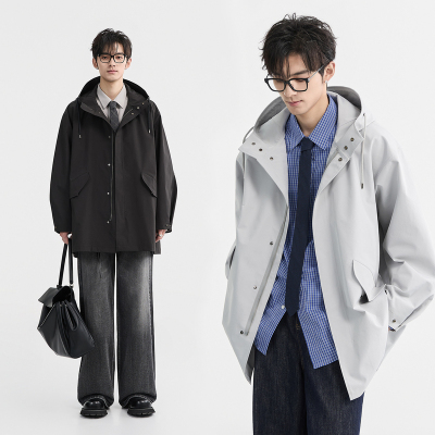 [2025春季]BJZE男装高级感连帽宽松派克服夹克韩版一手长外套
