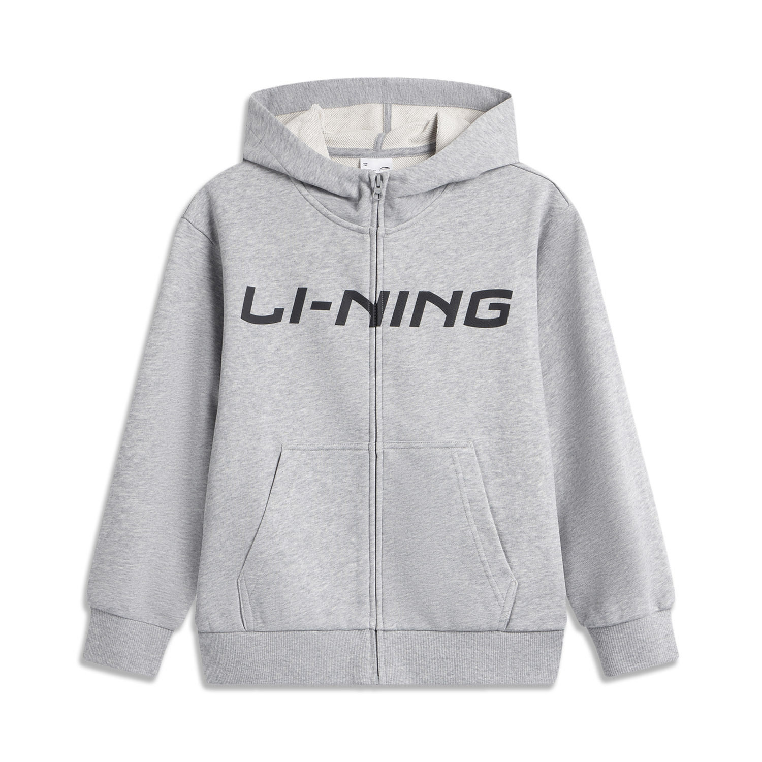 李宁YOUNG儿童青少年秋款外套黑色米色开衫连帽卫衣YWDV129